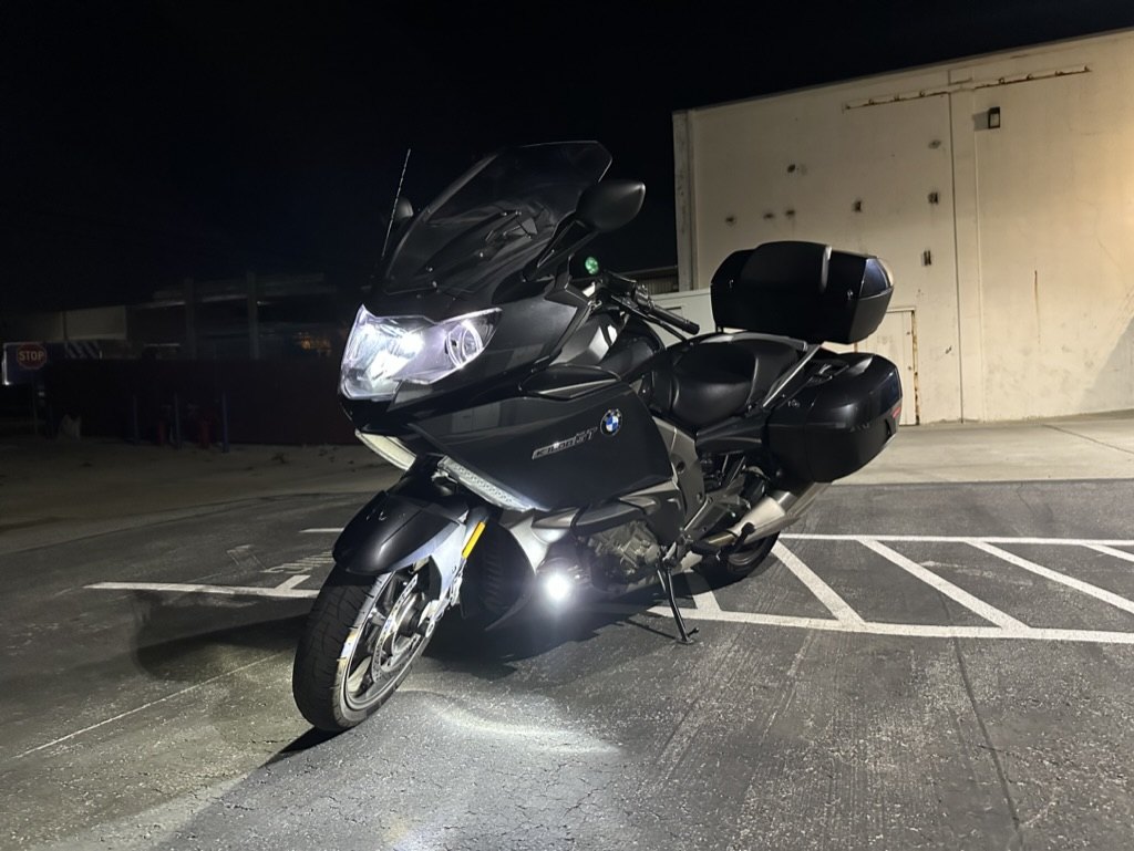 Daniel's BMW K 1600 GT touring motorcycle at night